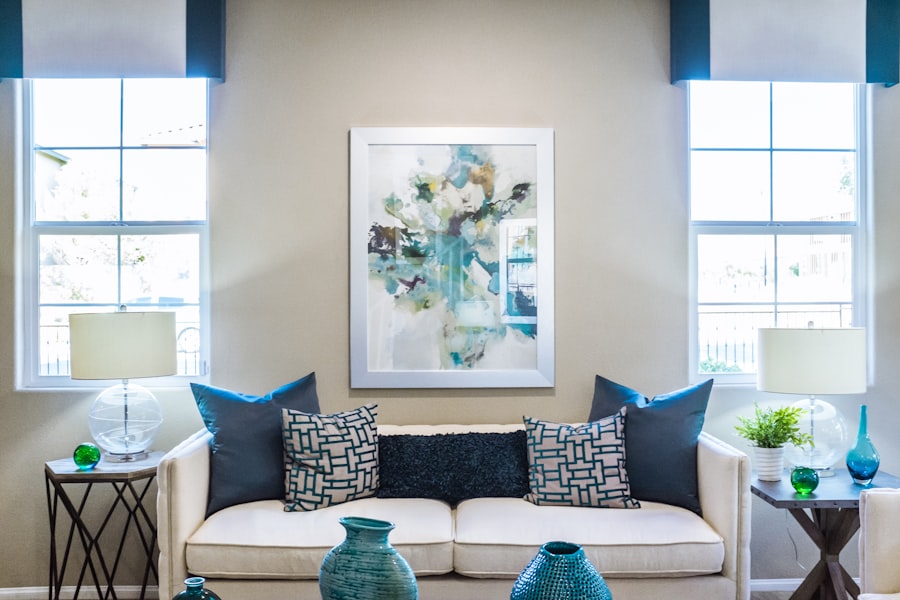 A bright, welcoming living room with large windows